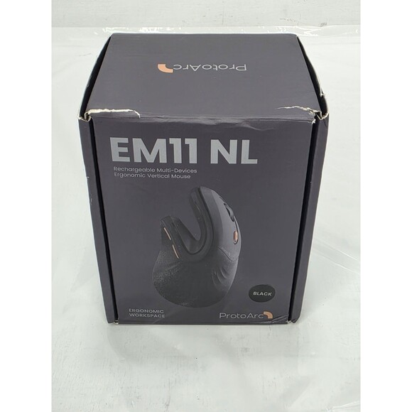 ProtoArc Ergonomic Vertical Mouse Rechargeable Multi-Device, Black EM11 NL - Picture 1 of 14